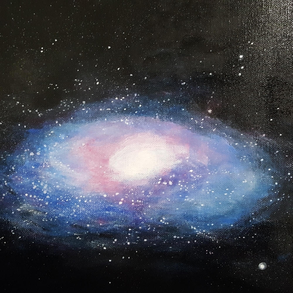 Galaxy Acrylic canvas painting art imperfections